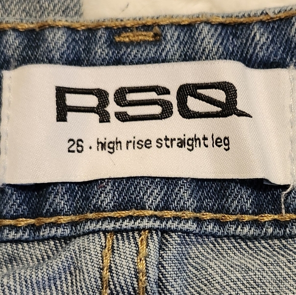 RSQ Light Blue High Rise Straight Leg Jeans - Picture 3 of 5